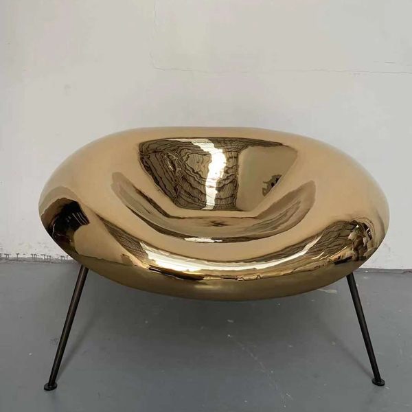 custom made art deco chair plated gold sculpture for home decoration