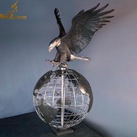 eagle stand on globe stainless steel sculpture for art decorative DZM 641