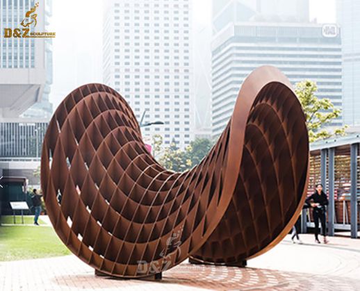 huge outdoor corten steel sculpture art design for garden decor DZM 617