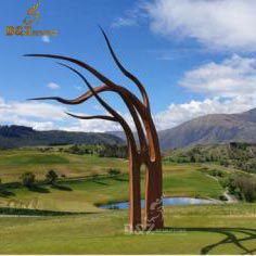 large corten steel sculpture architect garden tree sculpture DZM 612