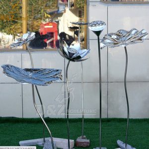 lotus flower garden sculpture art modern design sculpture stainless steel scylpture