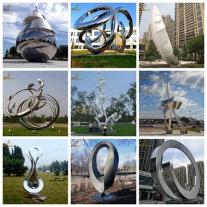 stainless steel art modern metal sculpture for sale circle sculpture finsh Tai Chi Bagua Sculpture DZM 760