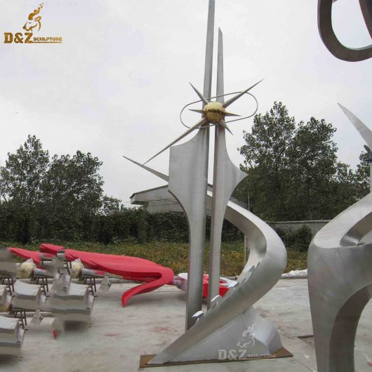 large stainless steel sculpture art modern design for city decor DZM 746