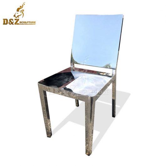 stainless steel art chair sculpture for home decor mirror finishing sculpture DZM 718