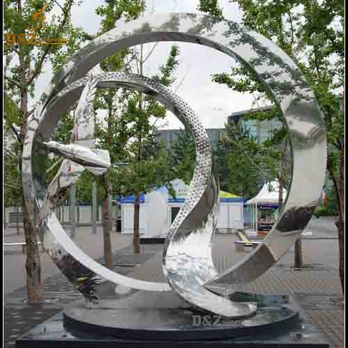 stainless steel art modern metal sculpture for sale circle sculpture finsh Tai Chi Bagua Sculpture DZM 760