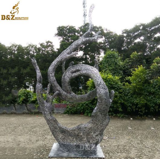 stainless steel art modern sculpture for sale mirror finish water drop DZM 708 (1)