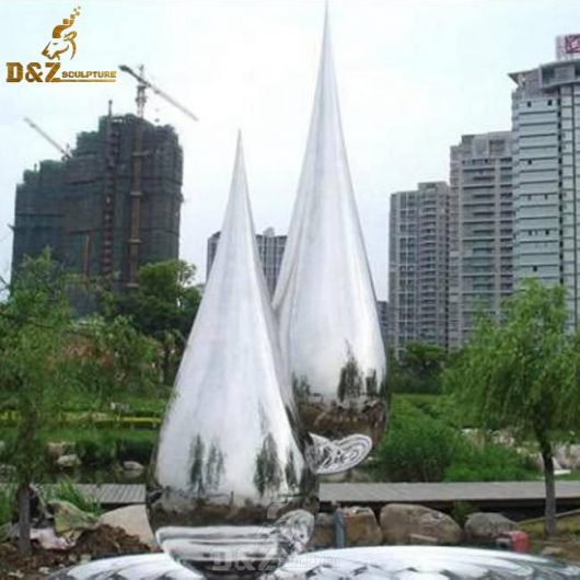 stainless steel art modern sculpture water drop sculpture for sale DZM 687