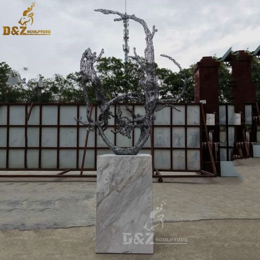 stainless steel sculpture art design modern water splashed sculpture DZM 710 (1)