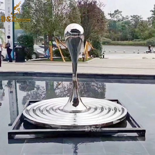 stainless steel water drop sculpture water wave for garden decor DZM 678 1