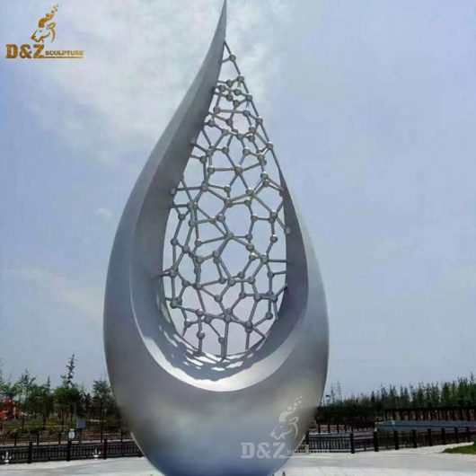 water drop sculpture for sale stainless steel mirror finish art design DZM 698