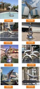 stainless steel art metal animal sculpture fish sculpture for sale DZM 819