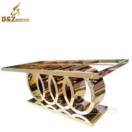 A table with a peculiar shape stainless steel sculpture art table modern abstract mirror finish DZM 775