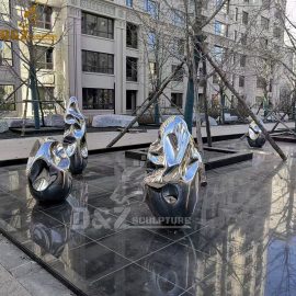 Outdoor Stainless Modern Art Metal Garden Sculptures Statues Rocky Statue Rock Steel Sculpture DZM 764 (2)