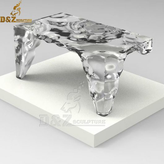 art sculpture modern sculpture for table design Transparent crystal absrtact table DZM 824 (4)