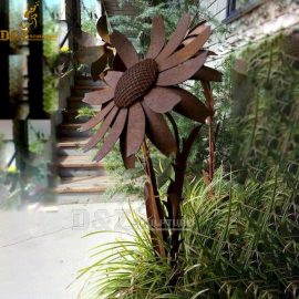 corten steel sun flower sculpture art design decor art model sculpture DZM 780