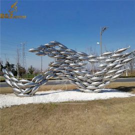 fish wall sculptures metal fish art sculptures modern art design mirror finishing DZM 813