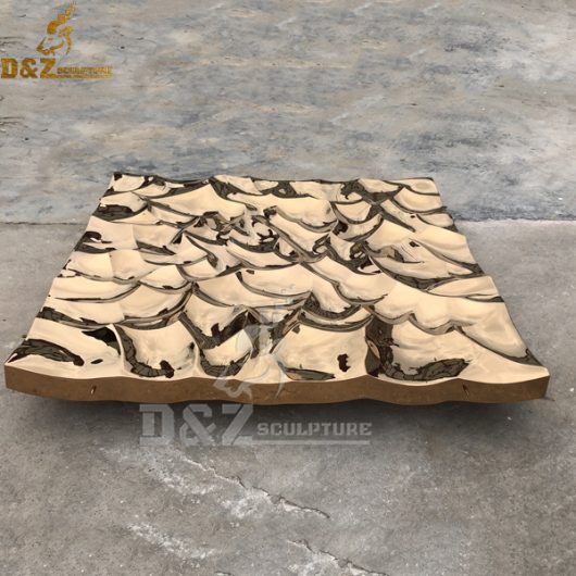 sculptural coffee table table sculptures water wave gold plated sculpture for sale DZM 806 (4)