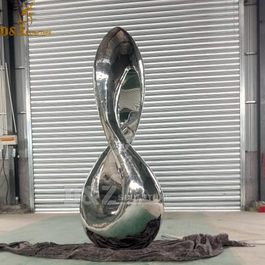 stainless steel 3D abstract mirror finishing sculpture art letter metal 8 design DZM 800 (5)