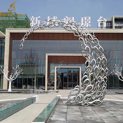 stainless steel art metal animal sculpture fish sculpture for sale DZM 819