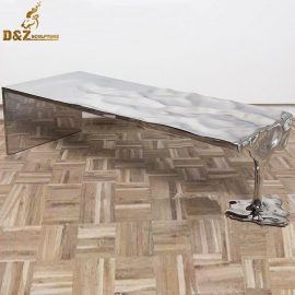stainless steel sculpture art design for sale metal modern art table design for decor DZM 771
