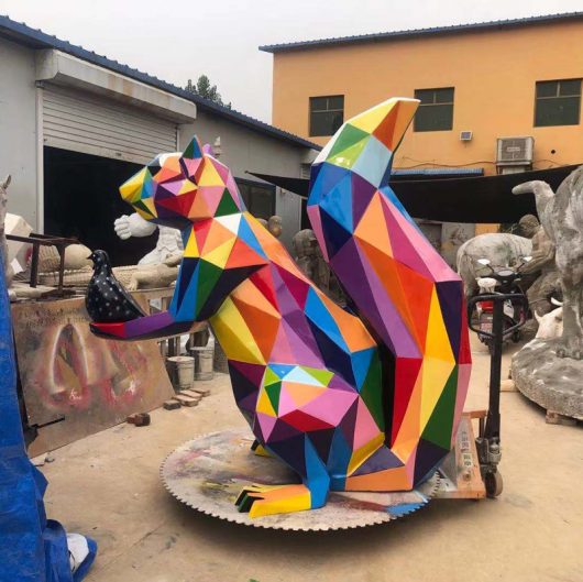stainless steel art modern design animal geomrtric colorful sculpture DZM 843