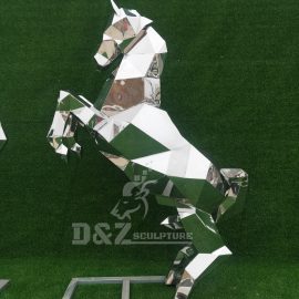 stainless steel jump horse sculpture geometric sculpture for sale DZM 845 (1)