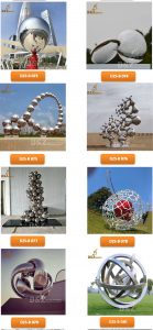 outdoor sphere ball sculpture art modern three balls for garden decor DZM 853