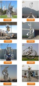 stainless steel outdoor art abstract circle fish sculpture for sale DZM 879