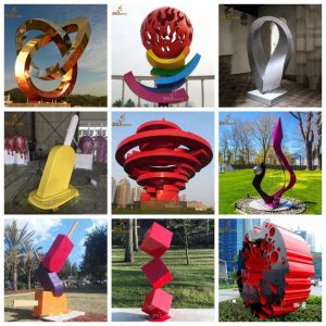 stainless steel sculpture art colorful sculpture for park decoration DZM 874