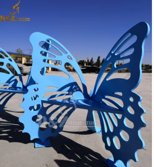outdoor stainless steel blue abstract butterfly design for garden decoration DZM 882 (1)