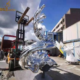 outdoor stainless steel water splish mirror finishing shiny sculpture for garden decoration DZM 871 (3)