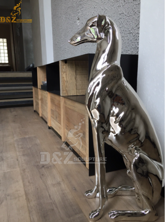 stainless steel art modern dog sculpture for art decoration art design DZM 881