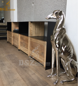 stainless steel art modern dog sculpture for art decoration art design DZM 881