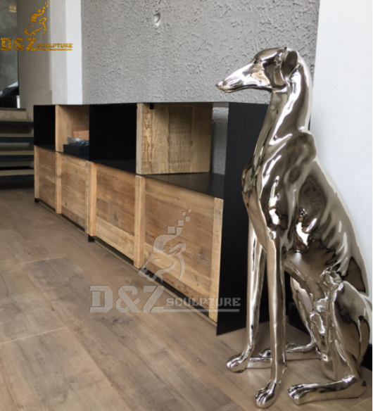 stainless steel art modern dog sculpture for art decoration art design DZM 881 (4)