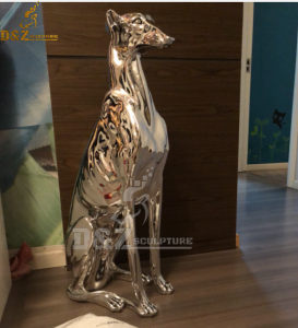 stainless steel art modern dog sculpture for art decoration art design DZM 881 (5)