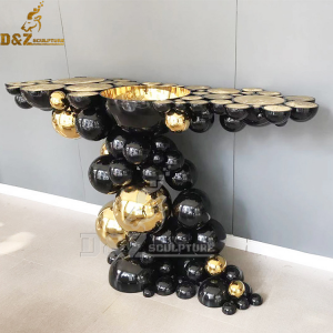 stainless steel balls art sculpture coffee table for home decoration DZM 883 (4)