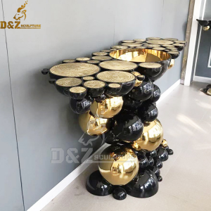 stainless steel balls art sculpture coffee table for home decoration DZM 883 (5)