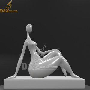 Abstract modern yoga woman sculpture stainless steel art sculpture DZM 950 (2)