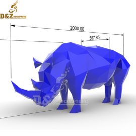 DIY geometric paper animal sculpture blue bull sculpture for sale DZM 951 (4)