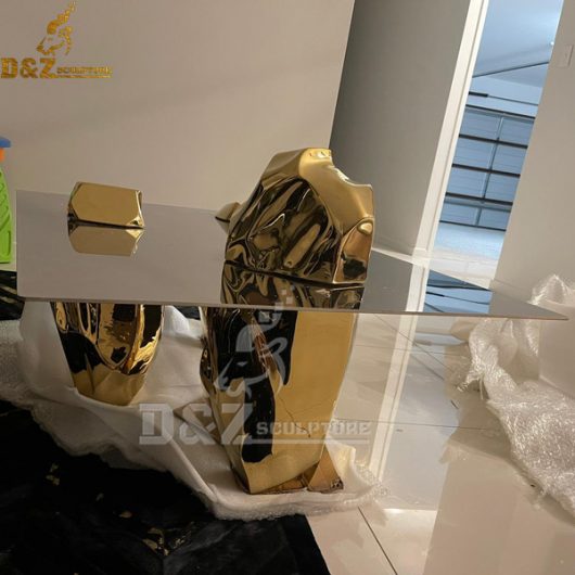 Indoor art metal modern coffee table sculpture for hotel decoration DZM 941 (2)