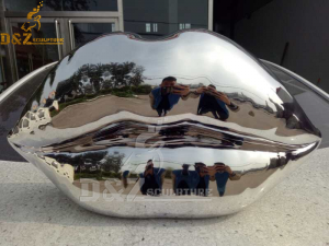 outdoor stainless steel plated mouth design sculpture for garden decoration DZM 887 (4)