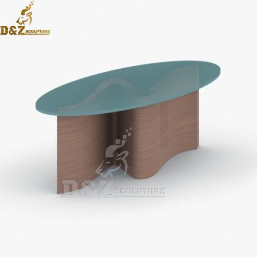 small metal side table stainless steel material oval table DZM 945