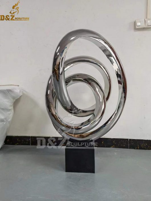 stainless steel art abstaract wire sculpture mirror finishing for garden decoration DZM 931