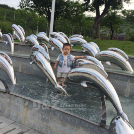 stainless steel art modern fish life size for water pool decorrtion DZM 891 (1)