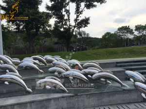 stainless steel art modern fish life size for water pool decorrtion DZM 891 (3)
