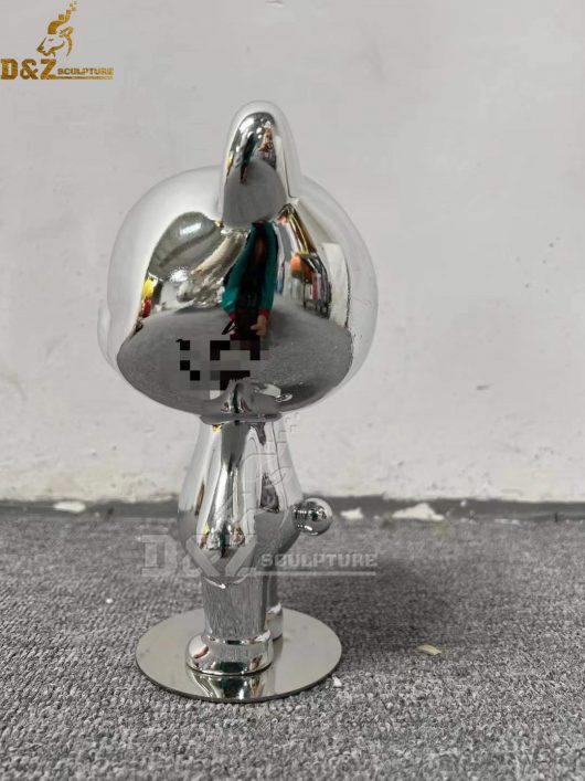 stainless steel art panda table sculpture mirror finishing art sculpture DZM 898 (2)