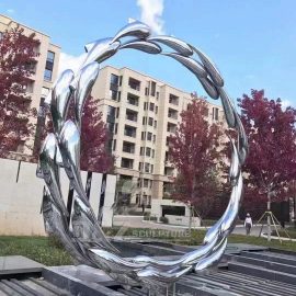 stainless steel circle sculpture fishes sculpture circle sculpture sculpture DZM 905