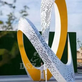 stainless steel sculpture art design for sale infinite loop large stainless steel white sculpture DZM 911