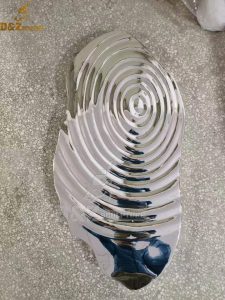stainless steel sculpture art modern wall mirror finishing water wave design sculpture DZM 914