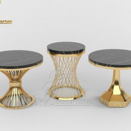 Round coffee table set stainless steel round coffee table with the marble desktop DZM 959